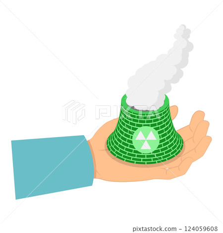 3D Isometric Flat Vector Illustration of Decarbonisation And Sustainability, Co2 Emission Impact Reduction. Item 7 124059608