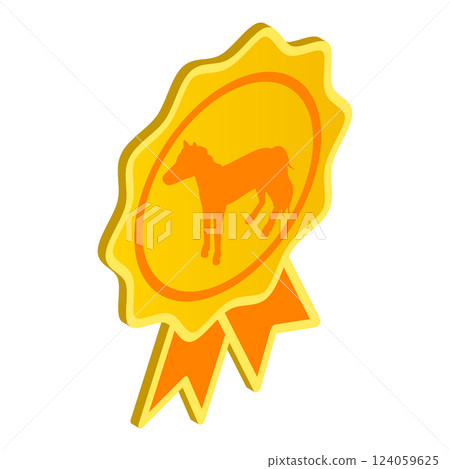 3D Isometric Flat Vector Set of Equestrian Elements, Horse Riding. Item 1 3D Isometric Flat Vector Set of Equestrian Elements, Horse Riding. Item 1 124059625
