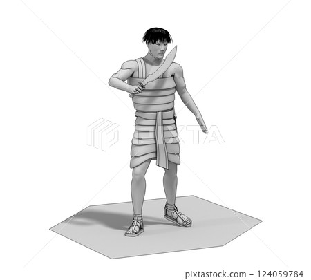 warrior character, 3D rendering, illustration, cg warrior character, 3D rendering, illustration, cg 124059784