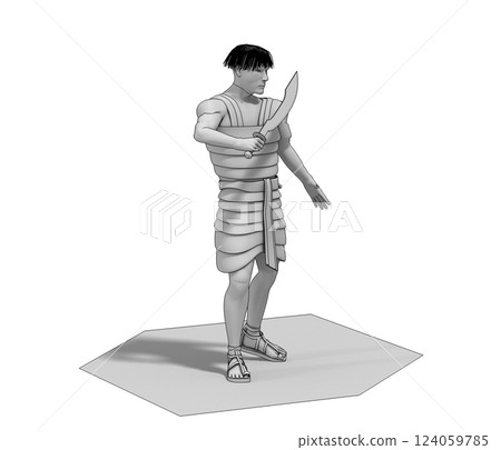 warrior character, 3D rendering, illustration, cg 124059785
