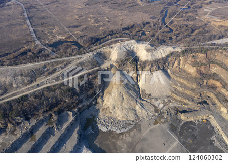 Open pit granite quarry, view from above 124060302