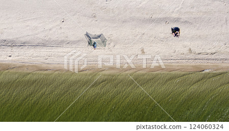 beach on the seashore, view from above 124060324
