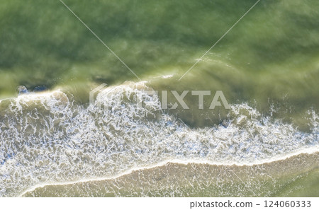 beach on the seashore, view from above beach on the seashore, view from above 124060333