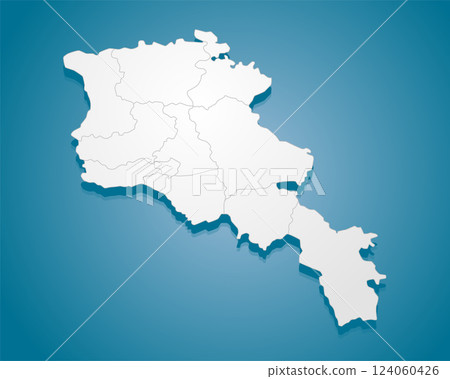 Creative map country Armenia divided on regions 124060426