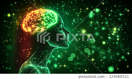 Woman brain medicine metaphysics energy world 124060521