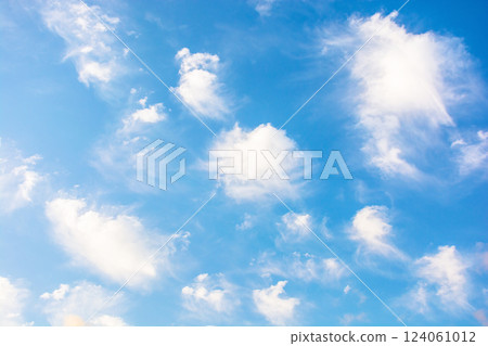blue sky background with clouds. nature in summer at sunrise 124061012
