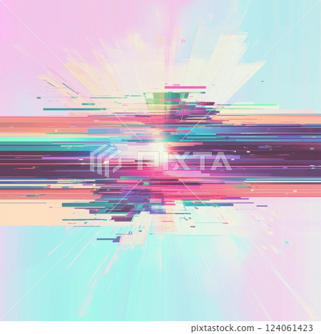 柔和的燈光和數位故障的未來主義藝術 124061423