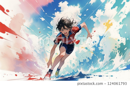 Running race at athletic meet Running race at athletic meet 124061793