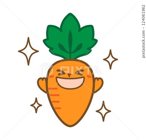 Illustration of a happy carrot character Illustration of a happy carrot character 124061962