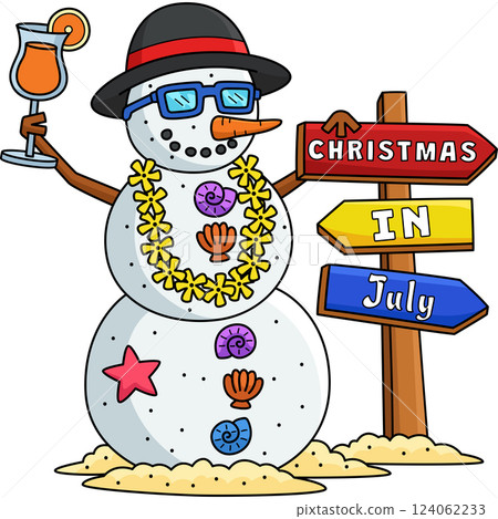 Christmas in July Snowman Sand Cartoon Clipart Christmas in July Snowman Sand Cartoon Clipart 124062233