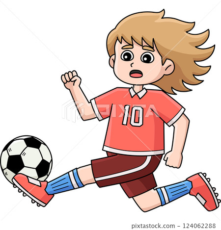 Female Soccer Player Intercepting Pass Clipart Female Soccer Player Intercepting Pass Clipart 124062288