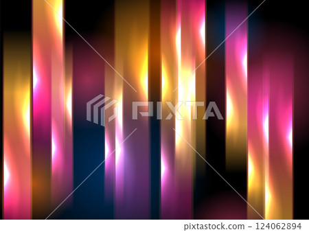 Neon pink orange glowing stripes abstract background 124062894