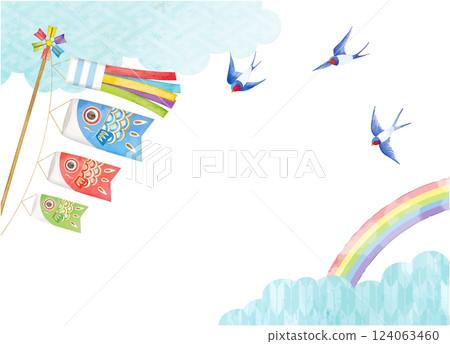 Watercolor Children's Day background material 124063460