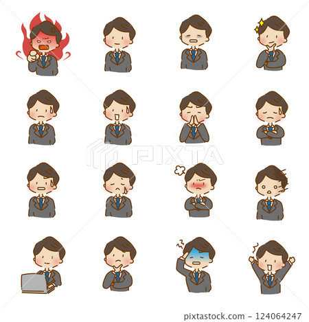 A set of men in cute and relaxed suits A set of men in cute and relaxed suits 124064247