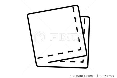 Clothing, handkerchief simple black and white line icon 124064295