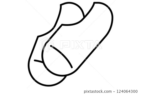 服裝、腳套簡單的黑白線圖標 124064300