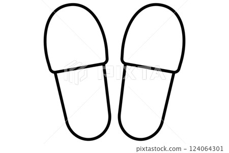 Clothing, indoor slippers simple black and white line icon 124064301