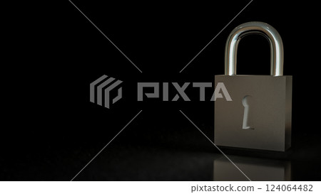 The Silver lock for protection or security concept 3d Rendering. The Silver lock for protection or security concept 3d Rendering. 124064482
