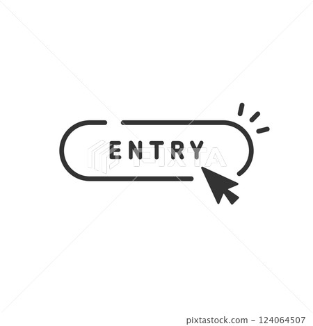 Simple and stylish entry button vector icon (line drawing, monochrome) Simple and stylish entry button vector icon (line drawing, monochrome) 124064507
