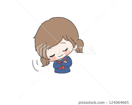 Female student nodding Female student nodding 124064665