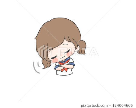 Female student nodding Female student nodding 124064666