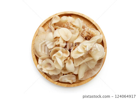 White jelly mushroom or white ear mushroom 124064917