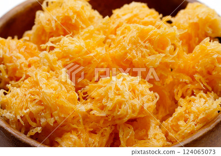 Thai crispy flossy sweet Eggs floss (Foi Thong Krob) Thai crispy flossy sweet Eggs floss (Foi Thong Krob) 124065073