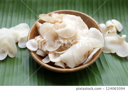 White jelly mushroom or white ear mushroom 124065094