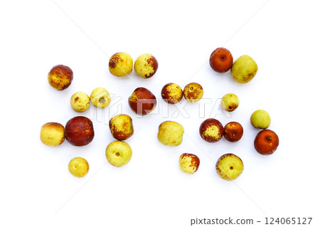 Fresh jujube fruit on white background 124065127