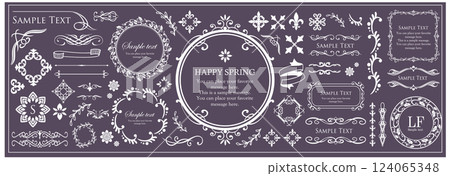 Antique frame design set Antique frame design set 124065348