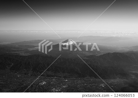 從天空看見的富士山 124066053