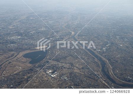 Aerial view of Watarase Reservoir Aerial view of Watarase Reservoir 124066928