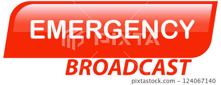 Emergency Broadcast Alert Icon in Red Emergency Broadcast Alert Icon in Red 124067140