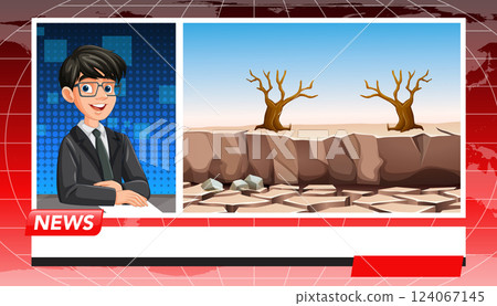 Animated News Broadcast Illustration Animated News Broadcast Illustration 124067145