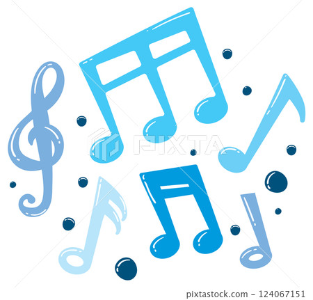 Vibrant Musical Notes Illustration 124067151