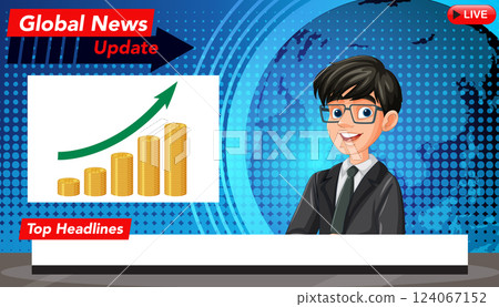 Global News Update Illustration 124067152