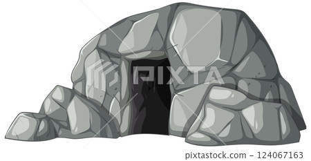 Rocky Cave Entrance Illustration 124067163