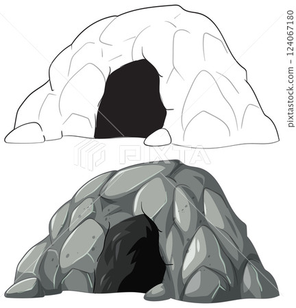 Stone Cave Vector Illustration Stone Cave Vector Illustration 124067180