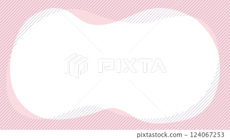 Frame made of purple diagonal stripes and pink curves Frame made of purple diagonal stripes and pink curves 124067253