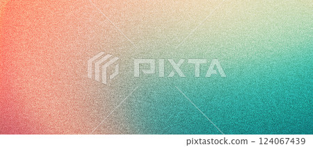 Colorful gradient noise texture with smooth transition from pastel peach to teal green 124067439