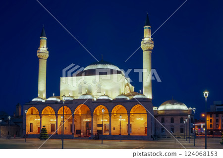 Evening view of Selimiye Mosque, Konya, Turkey 124068153