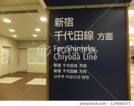 町田站內新宿線、千代田線的指示牌 町田站內新宿線、千代田線的指示牌 124068371