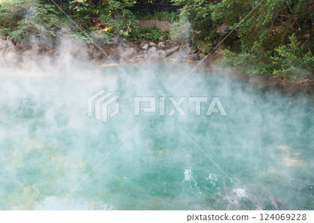 Beitou Hot Spring valley in Taipei City, Taiwan. Popular landmark and attractions. Asia Travel and vacation concept 124069228