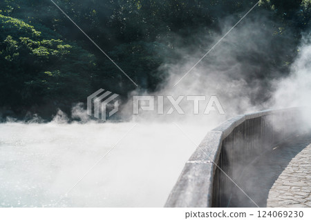 Beitou Hot Spring valley in Taipei City, Taiwan. Popular landmark and attractions. Asia Travel and vacation concept 124069230