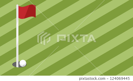 Illustration material of a golf cup-in with a simple copy space 124069445