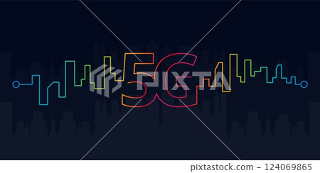 5G network wireless connection. Internet Wi-fi signal speed, connection technology smart city concept. Vector illustration 5G network wireless connection. Internet Wi-fi signal speed, connection technology smart city concept. Vector illustration 124069865