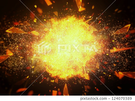 3d illustration of a burning fireball on a black background 3d illustration of a burning fireball on a black background 124070389