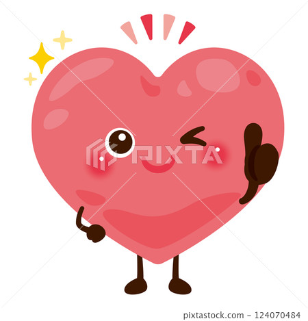 Heart character illustration giving a good sign 124070484