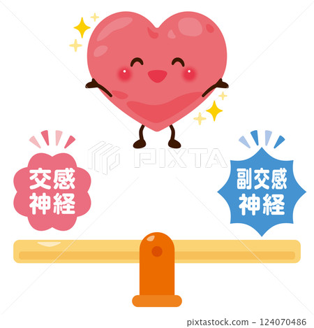 Character illustration of a balanced autonomic nervous system and a healthy mind 124070486
