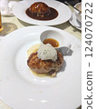 Hamburger steak on a plate 124070722
